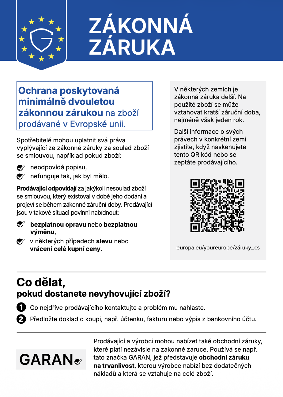 Garant-harmonizovaný štítek - záruka 24 měsíců